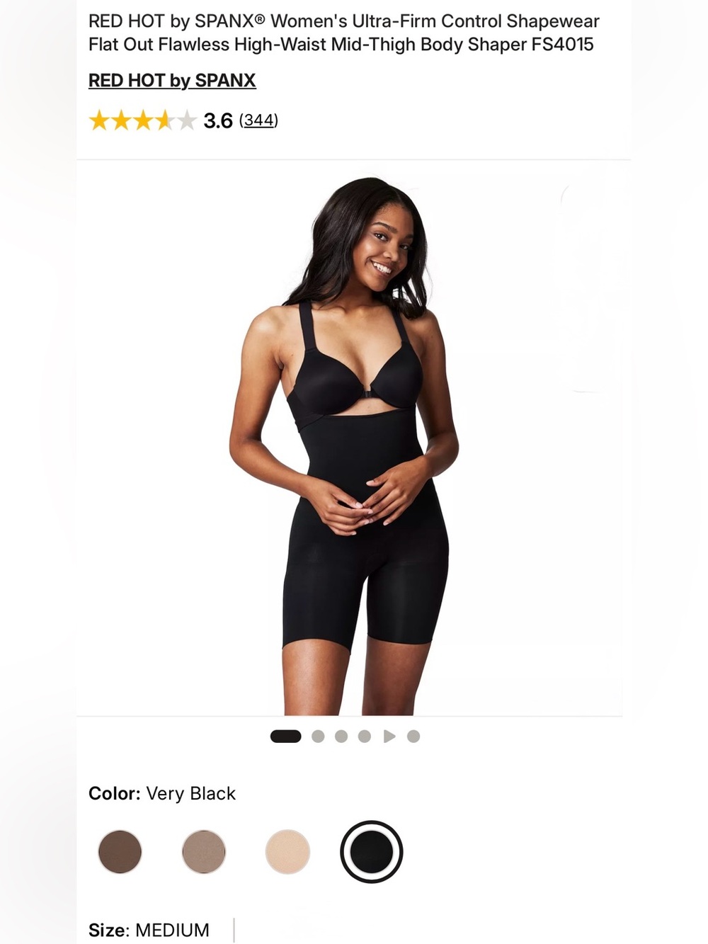 NWOT
SPANX High-Waist Mid-Thigh Shaper Shorts - Very Black